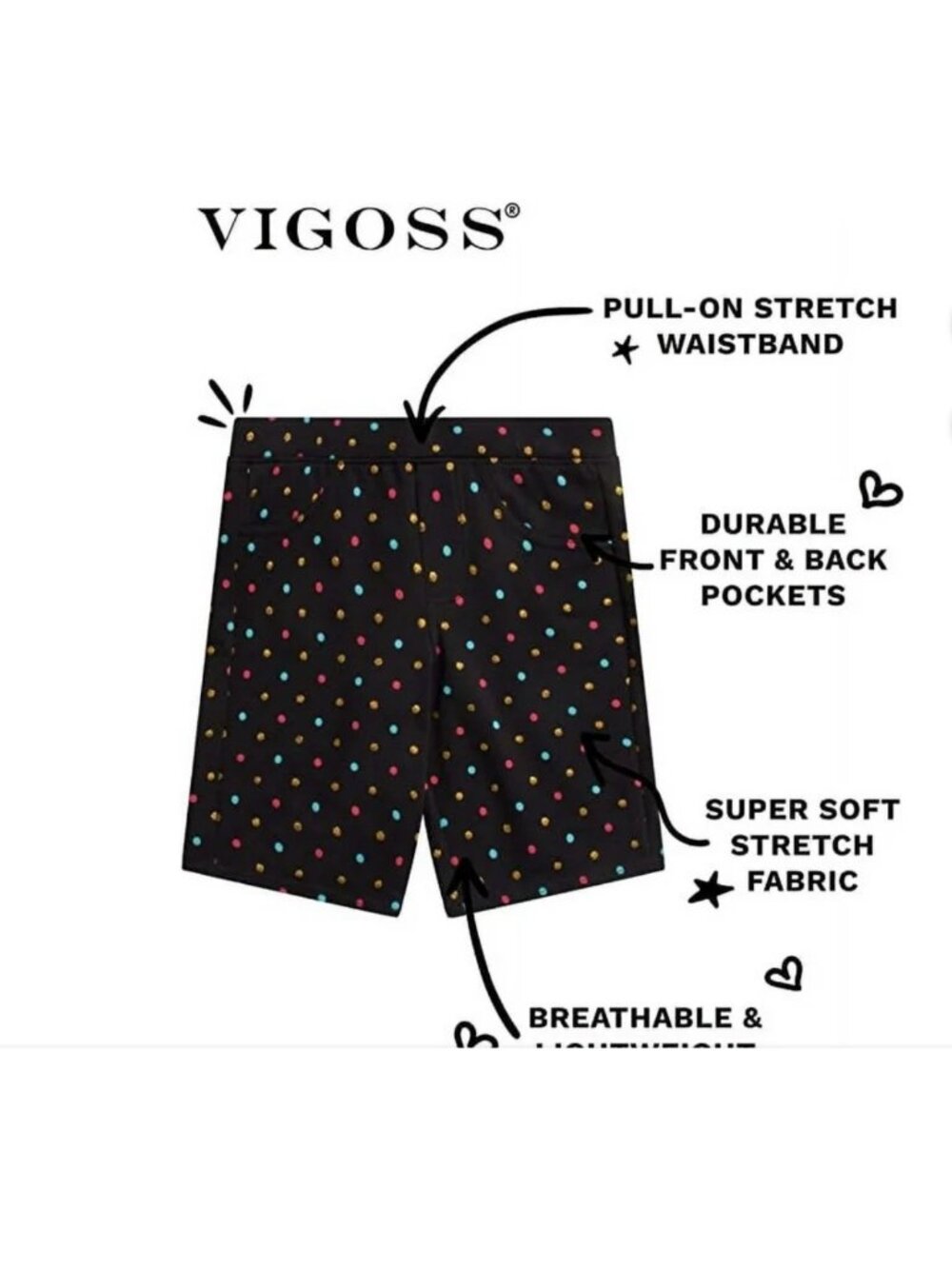Vigoss 3-Piece Girls Set: Grey T-Shirt Rainbow Tank & Denim Overall Shorts Size - Picture 9 of 10